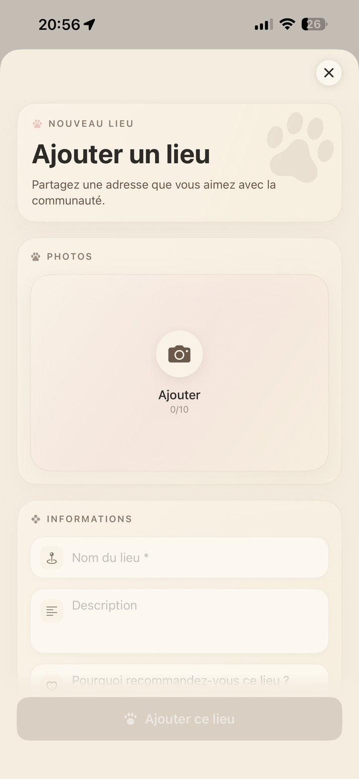 Carte des lieux dog-friendly dans The Dog Map