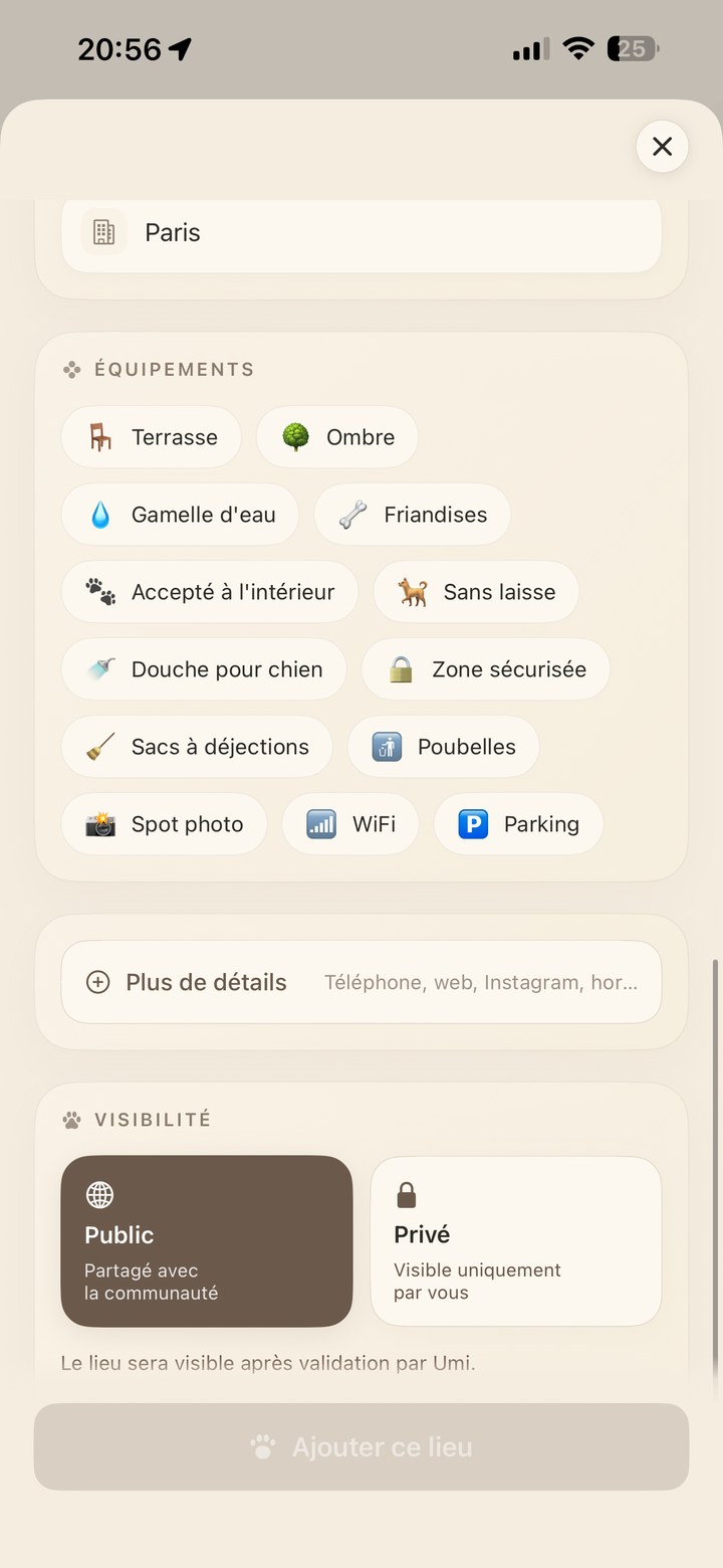 Fiche d’un lieu dans The Dog Map
