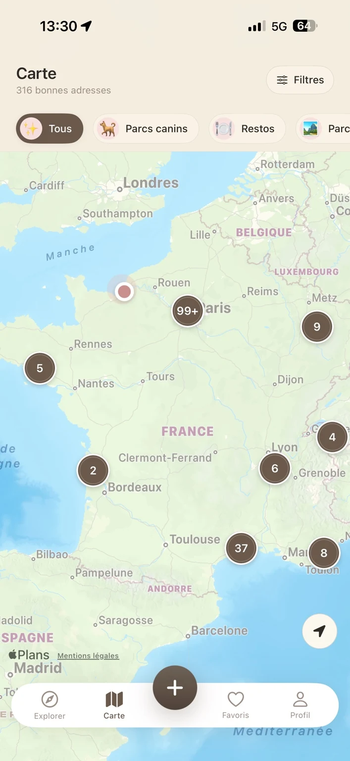 Carte nationale The Dog Map